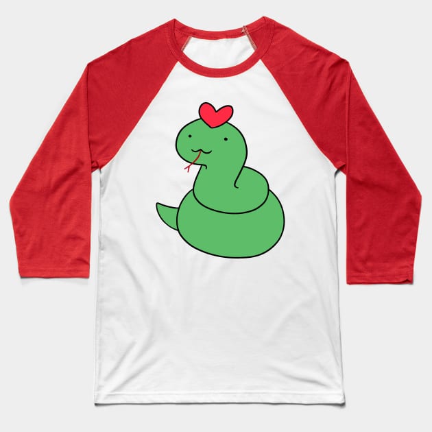 Heart Snake Baseball T-Shirt by saradaboru